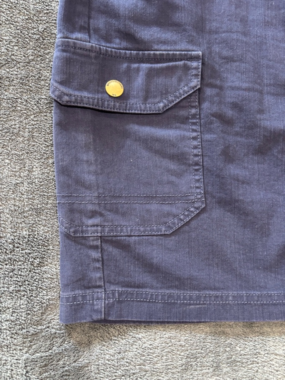 Brooks Brothers Navy Denim Mini Skirt with Gold Buttons Women's Size 8 - Picture 2 of 8